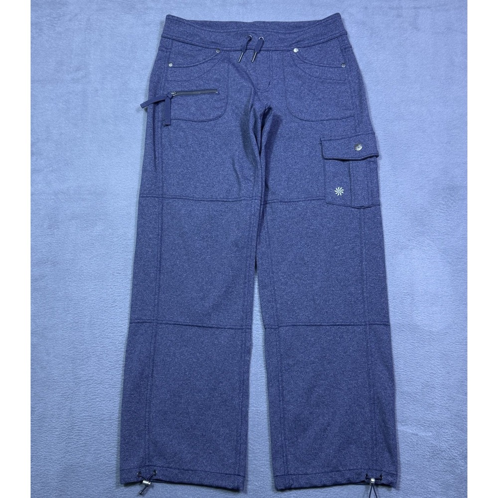 Athleta Pants Womens XSP Utility Cargo Stretch Knit Athleisure Wide-Leg Active
